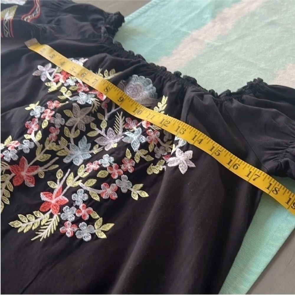 Free People Fleur Du Jour Embroidered Off Shoulder Mini Dress XS - Picture 10 of 11